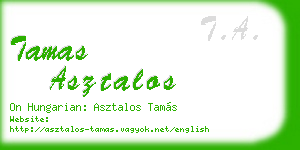 tamas asztalos business card